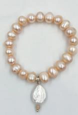 Saskia de Vries Saskia Peach Pearl Drop bracelet