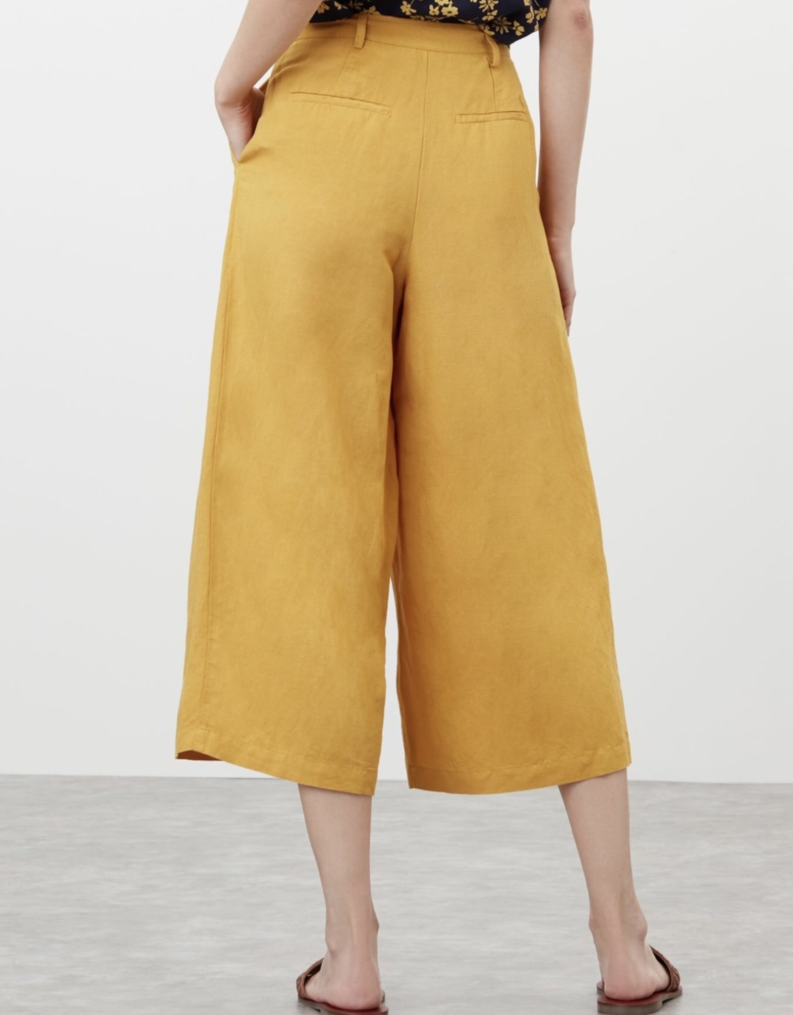 Zara Yellow Cropped Pants Culottes Sincerely Jules Bloggers S SMALL UK 8
