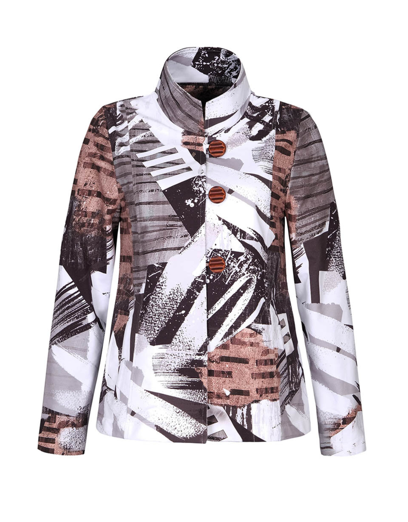 Dolcezza Abstract Print Button-Up Jacket - 71661
