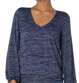 Liverpool LM8369 Twist Back LS Knit Stripe