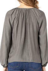 Liverpool Shirred Blouse with Neck Tie - LM8262G83