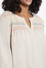 Tribal 11550 Henley top w/ smocking