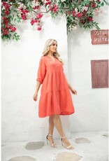 Orange Fashion Village 15080 Gabriella Italian Linen Dress