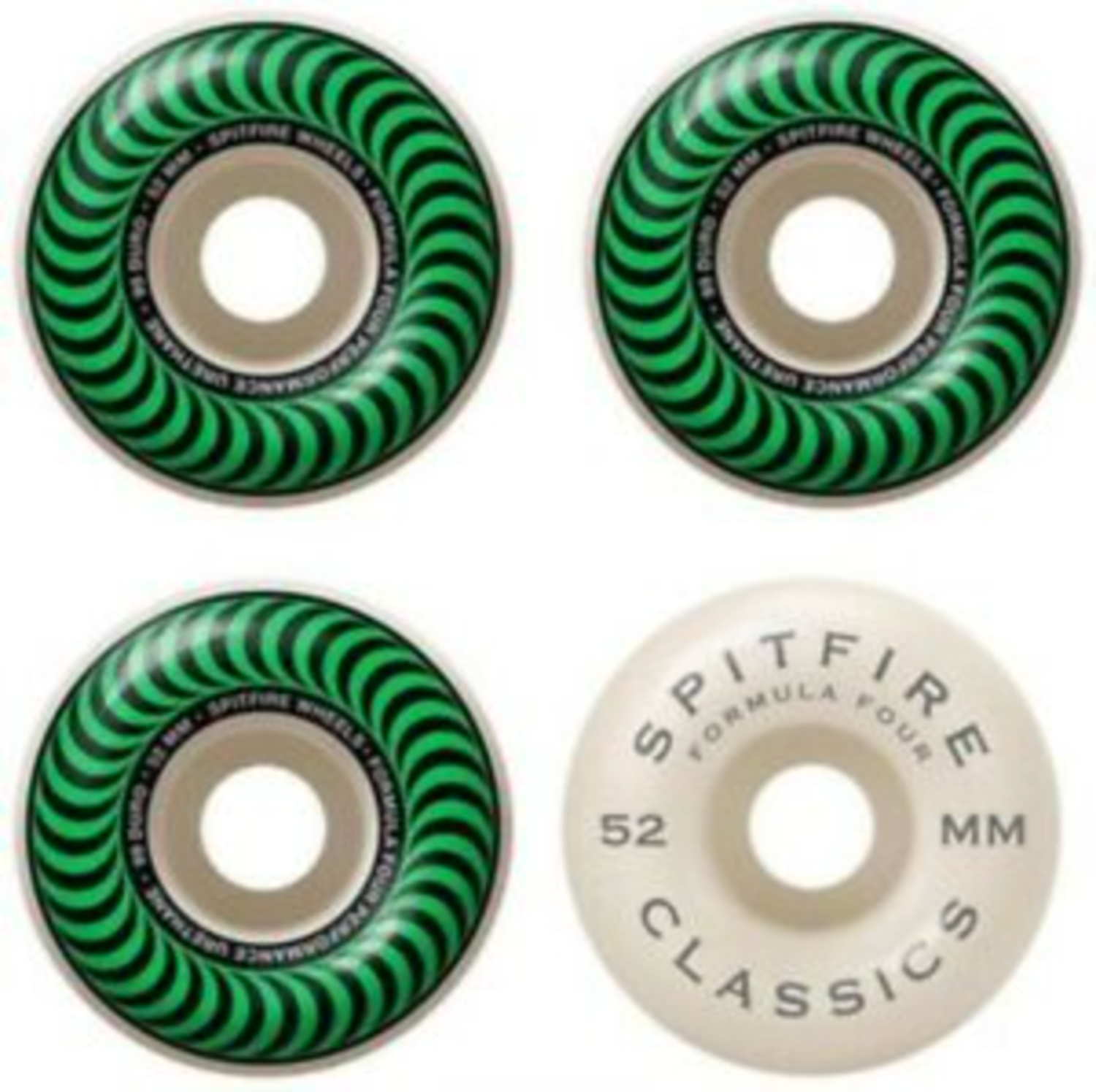 SPITFIRE FORMULA FOUR CLASSICS 99D 52MM GREEN SWIRL - Industry