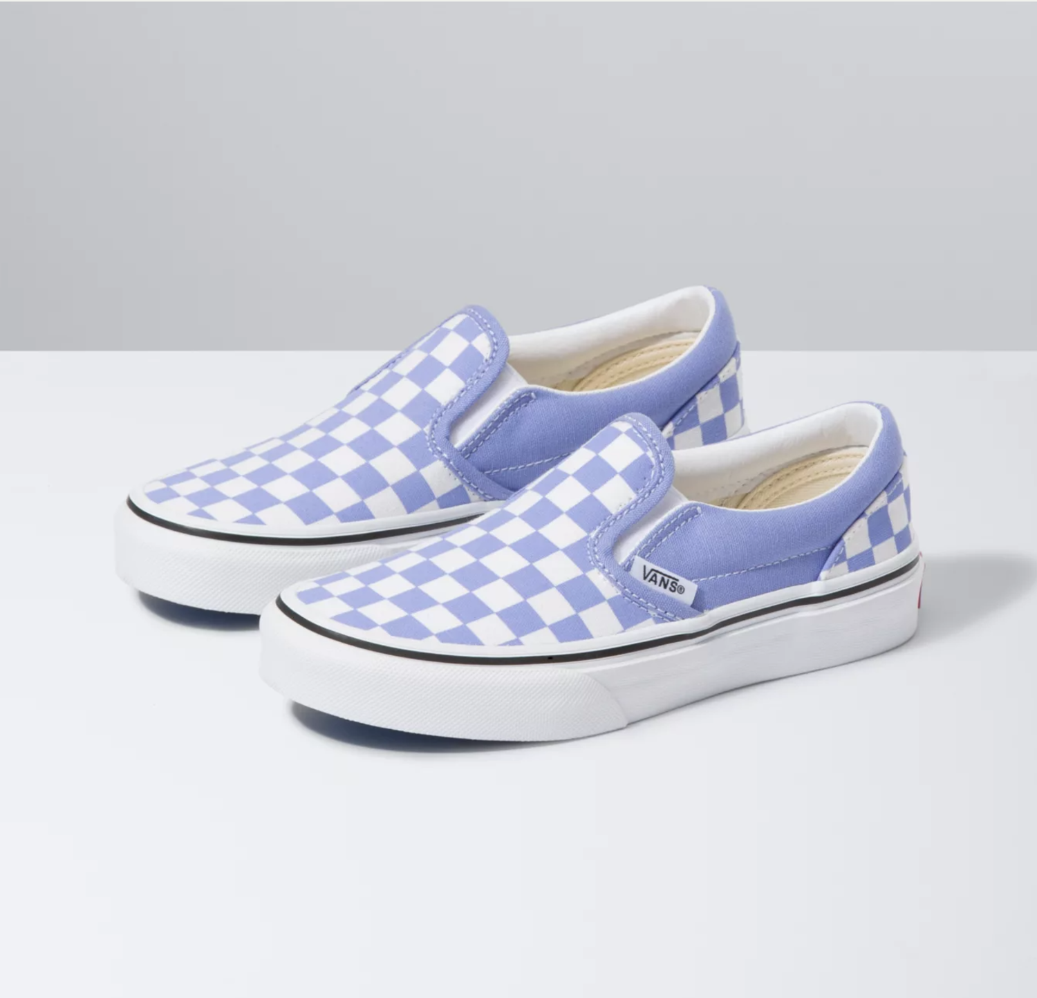 Kids blue checkered vans