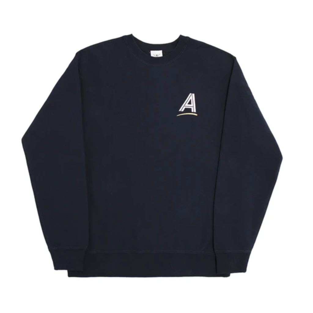 ALLTIMERS Alltimers STRAIGHT AS EMBROIDERED CREW Navy
