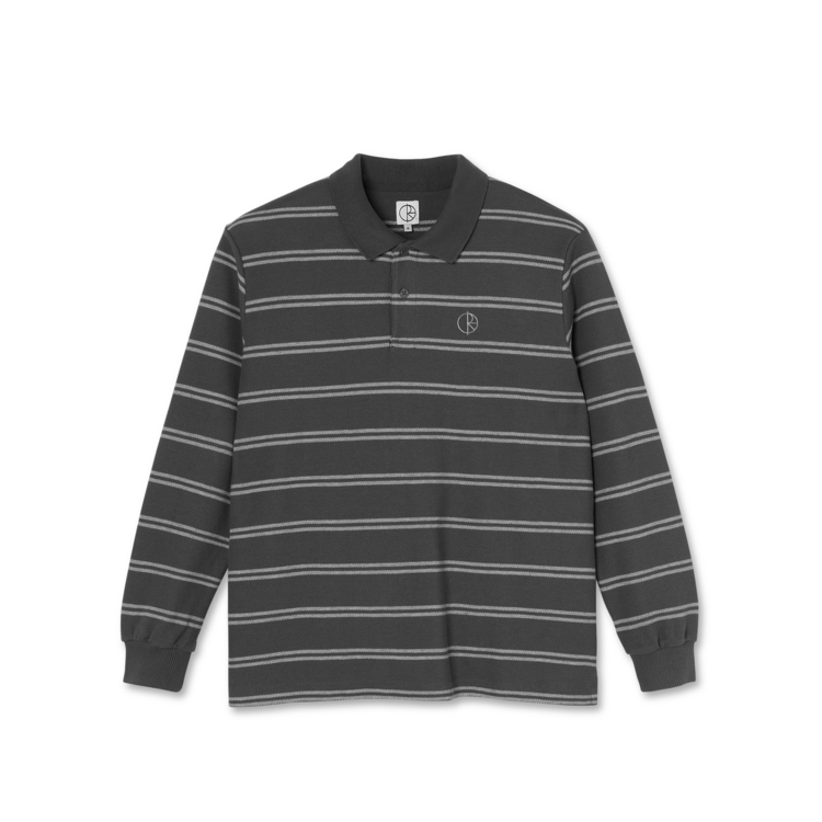 Polar POLAR STRIPE POLO LONGSLEEVE SHIRT - GRAPHITE