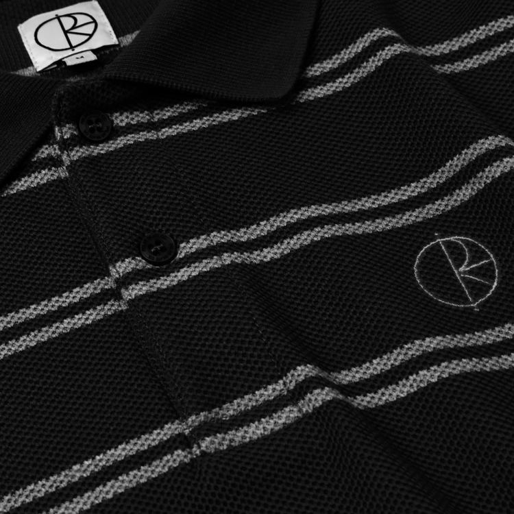 Polar POLAR STRIPE POLO LONGSLEEVE SHIRT - GRAPHITE