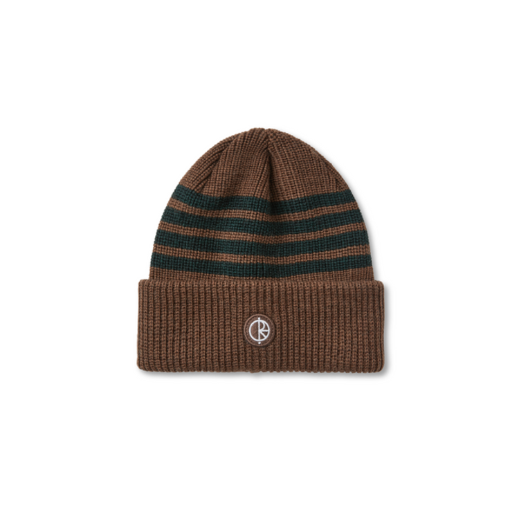 Polar POLAR LINES MERINO BEANIE - BRASS/DARK GREEN