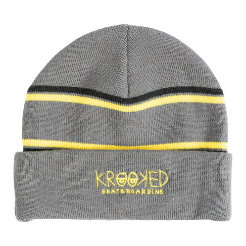 Thunder KROOKED EYES CUFF BEANIE CHARCOAL YELLOW