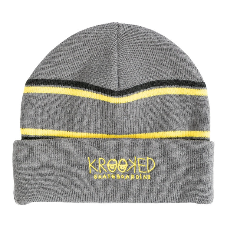 Thunder KROOKED EYES CUFF BEANIE CHARCOAL YELLOW