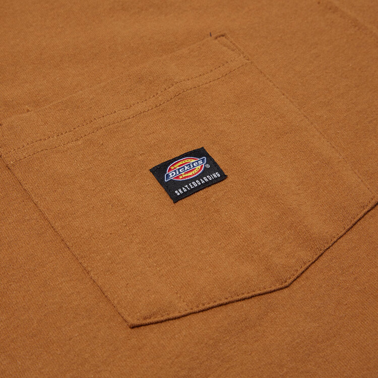DICKIES DICKIES MENS SKATEBOARDING HEAVYWEIGHT S/S POCKET TEE DUCK BROWN