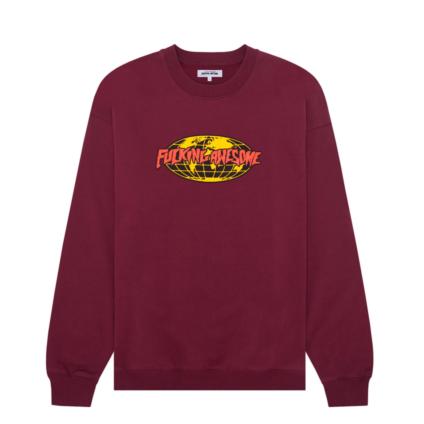 FA FA WORLD LOGO CREWNECK MAROON - Industry Skate & Snow