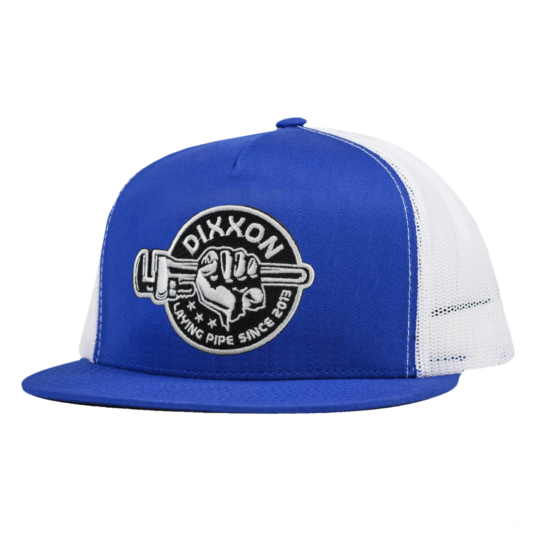 DIXXON LAYING PIPE TRUCKER HAT ROYAL/WHITE - Industry Skate & Snow