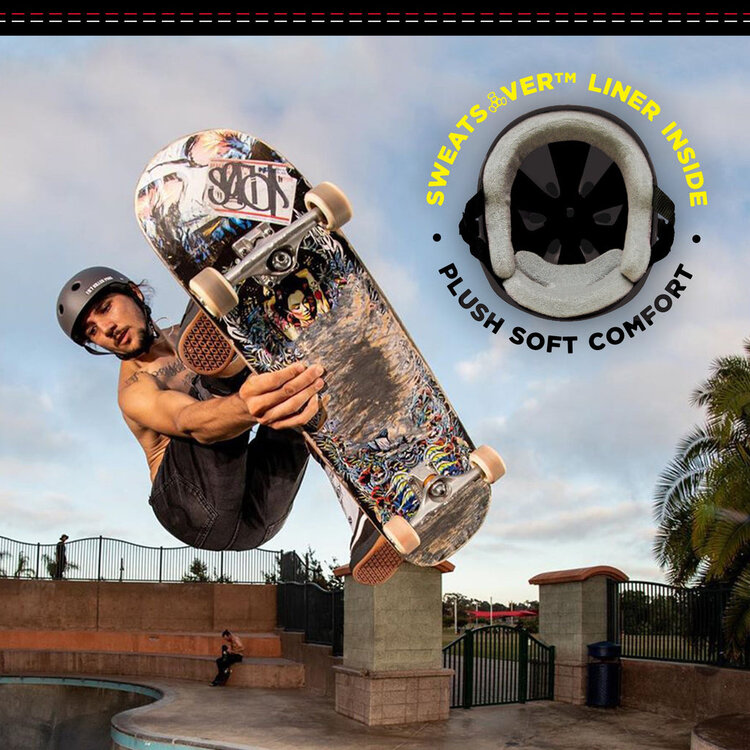 187 - PRO SKATE HELMET W/SWEATSAVER LINER MATTE BLACK