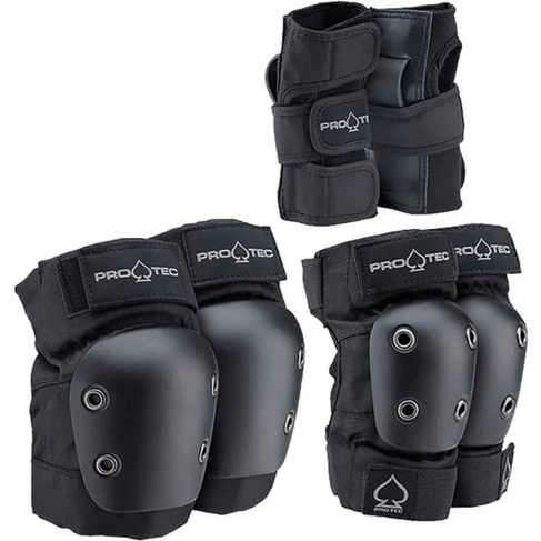 Pro-Tec PRO-TEC PAD SET ADULT 3 PK BLACK