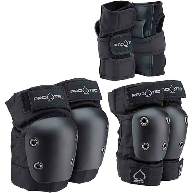 Pro-Tec PRO-TEC PAD SET ADULT 3 PK BLACK