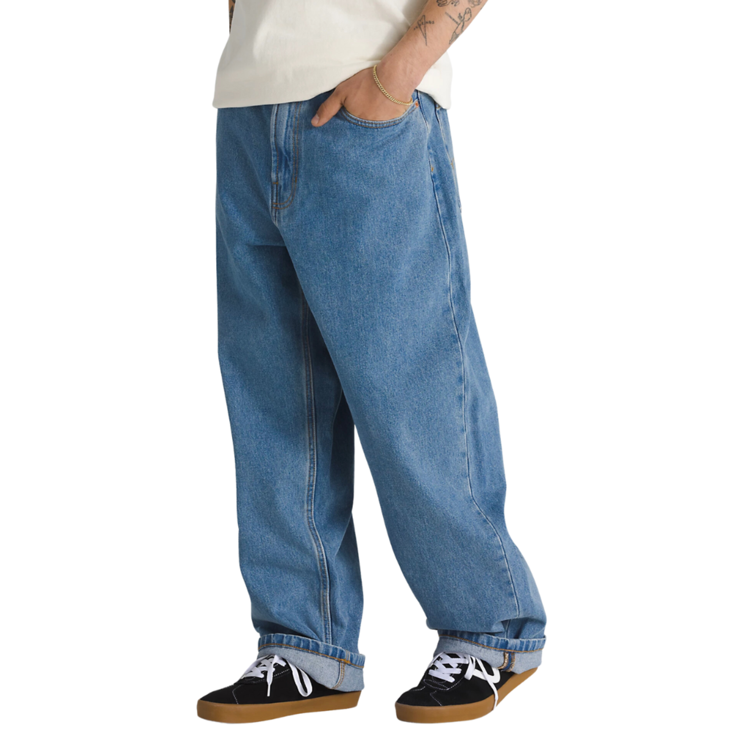VANS CHECK 5 BAGGY DENIM PANT STONEWASH BLUE 32