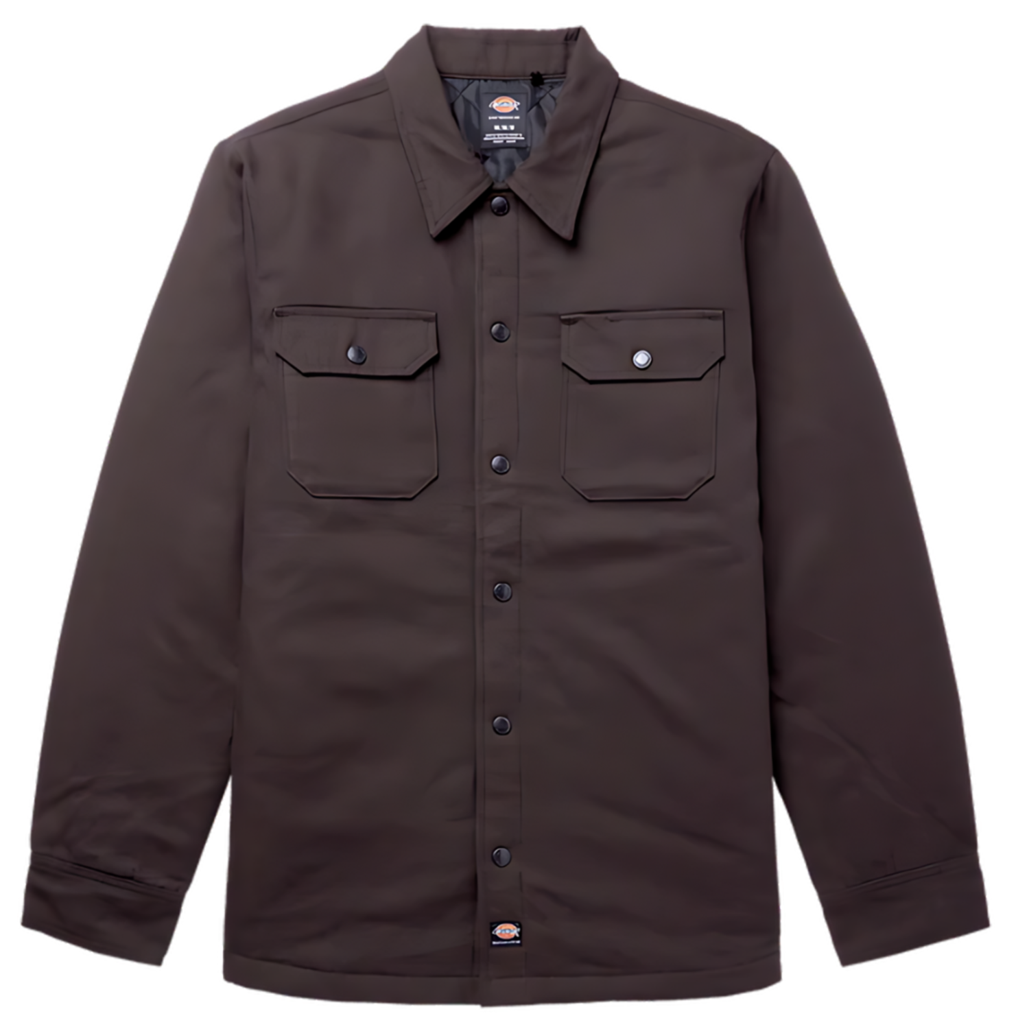 DICKIES MENS SKATE HW LINED DUCK SNAP SHIRT JACKET DARK BROWN Industry Skate Snow