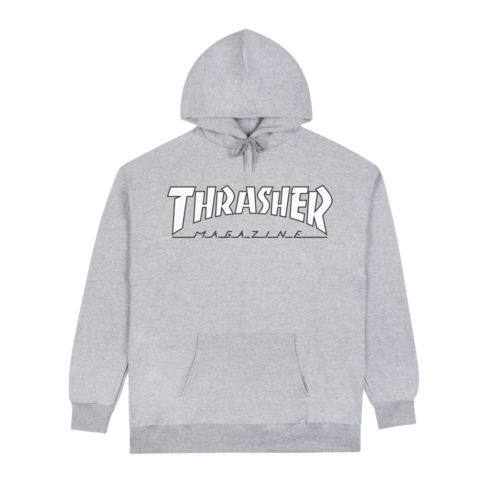 Thrasher THRASHER OUTLINED HOODIE GREY/WHITE