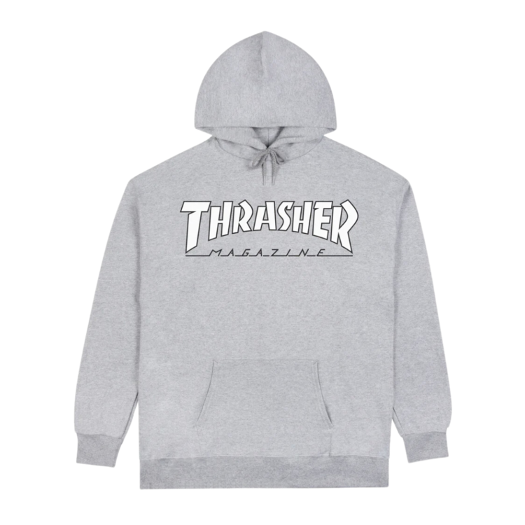 Thrasher THRASHER OUTLINED HOODIE GREY/WHITE