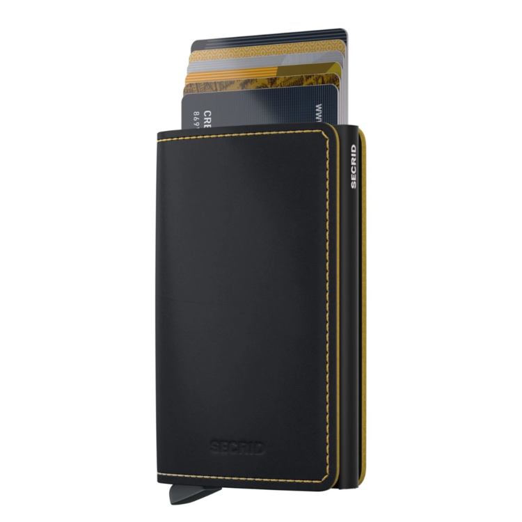 Secrid SECRID SLIM WALLET MATTE BLACK & OCHRE