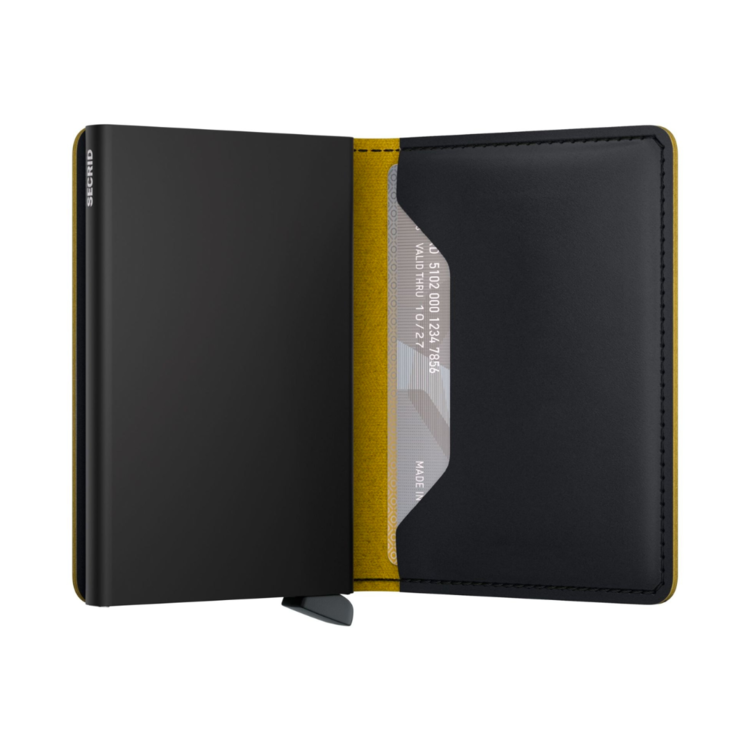 Secrid SECRID SLIM WALLET MATTE BLACK & OCHRE