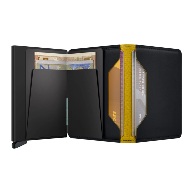 Secrid SECRID SLIM WALLET MATTE BLACK & OCHRE