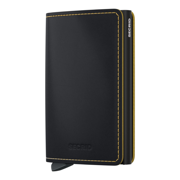 Secrid SECRID SLIM WALLET MATTE BLACK & OCHRE
