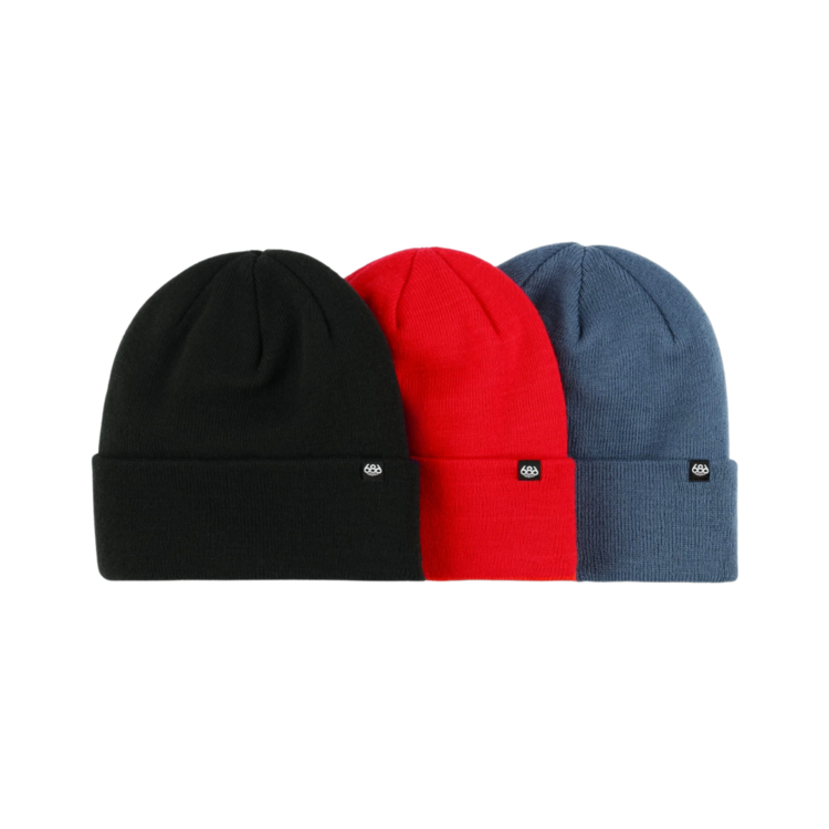 686 686 686 STANDARD ROLL UP BEANIE - (3-Pack) BRIGHT POP