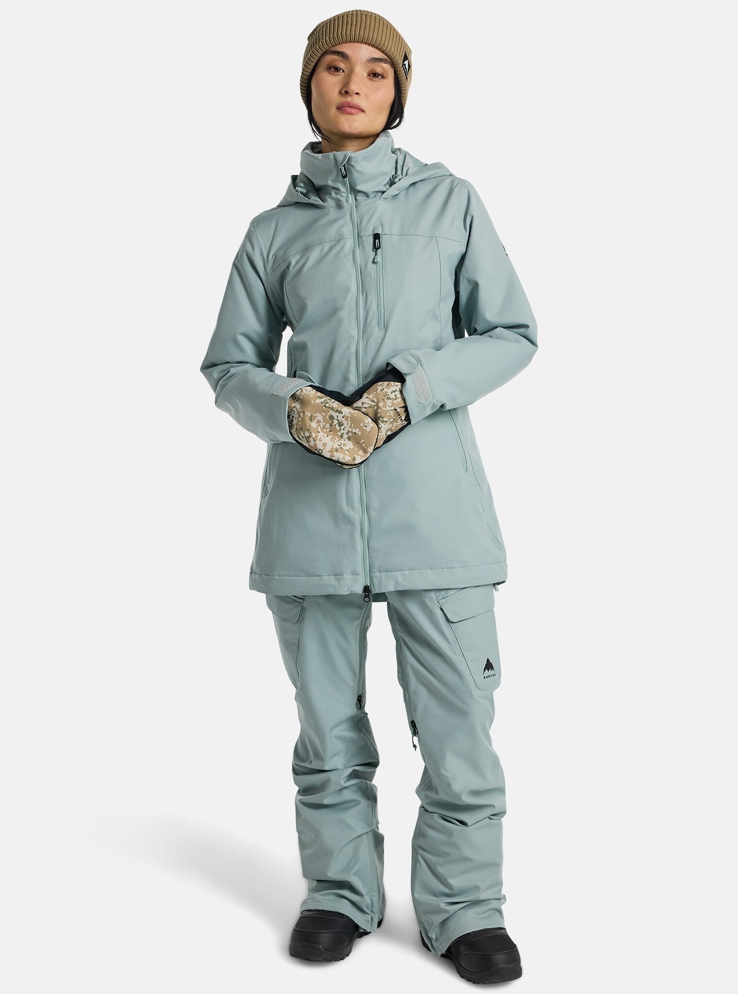 Burton W LELAH 2L JACKET PETROL GREEN - Industry Skate & Snow
