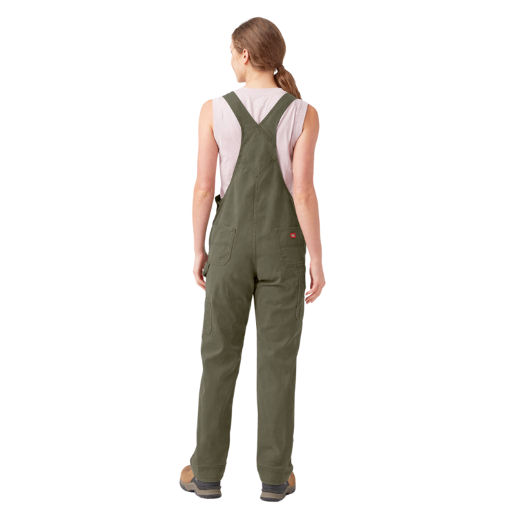 DICKIES Dickies WOMENS RELAXED BIB OVERALL RINSED MOSS GREEN
