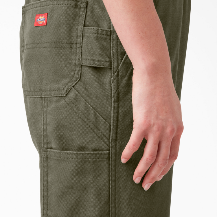 DICKIES Dickies WOMENS RELAXED BIB OVERALL RINSED MOSS GREEN