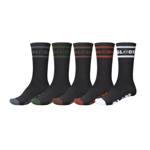 Globe GLOBE Tilt Hi crew socks 5 pack black/assorted