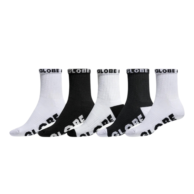 Globe GLOBE Quarter socks 5 pack Black/White