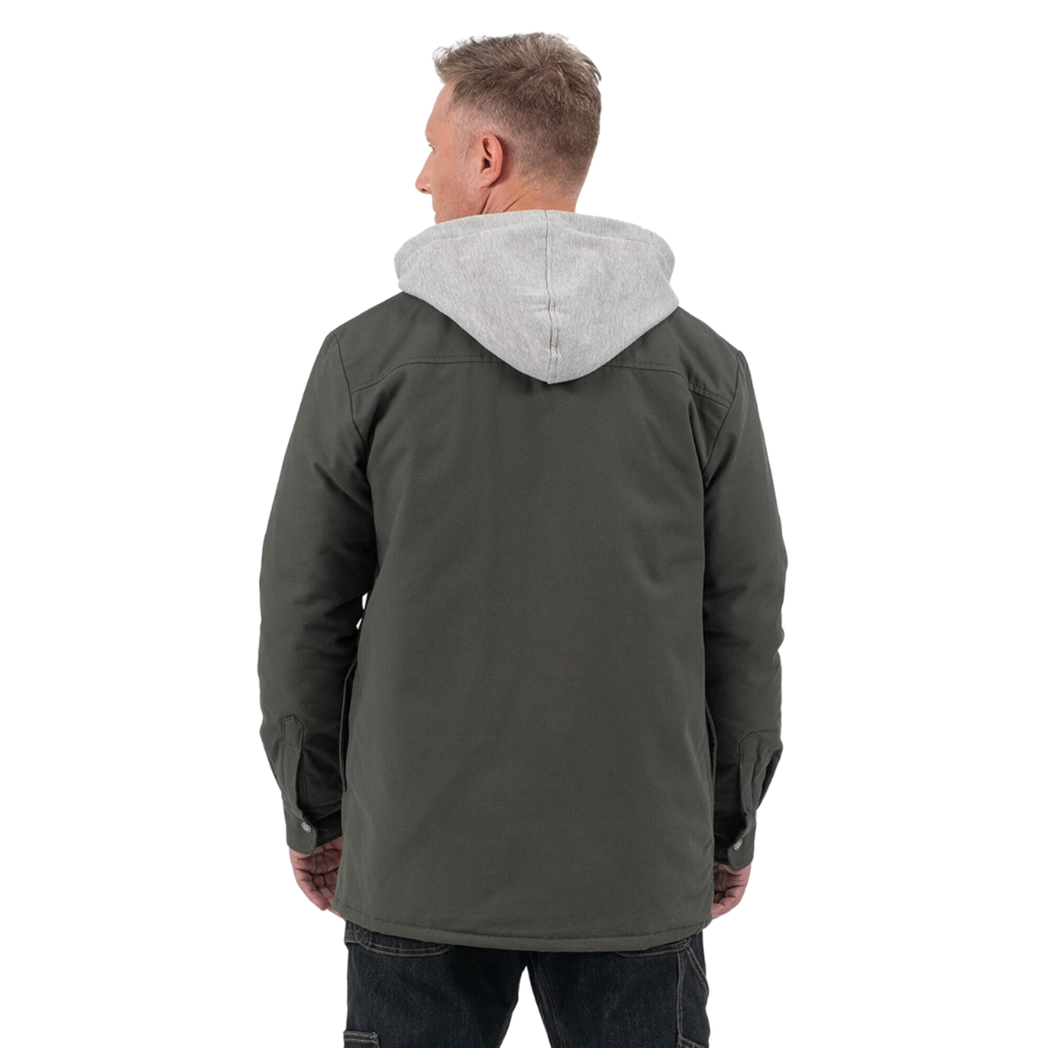 DICKIES RELAXED FIT ICON HOODED DUCK QUILTED SHIRT JACKET OLIVE GREE Industry Skate Snow