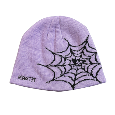 Industry INDUSTRY Web Skull Beanie - Lavender/Black