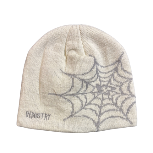 Industry INDUSTRY Web Skull Beanie - Bone/Grey