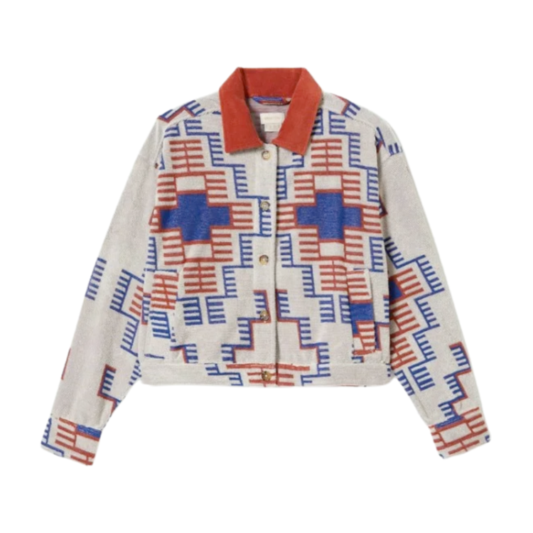 Brixton Brixton TRAIL TERRY CLOTH TRUCKER JACK ELECTRONIC INDIGO PATTERN