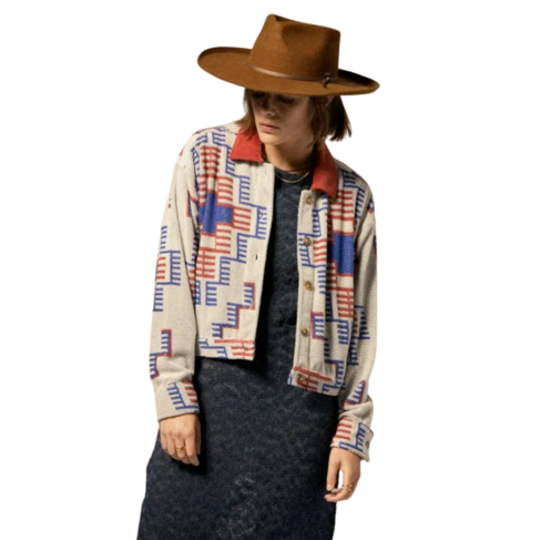 Brixton Brixton TRAIL TERRY CLOTH TRUCKER JACK ELECTRONIC INDIGO PATTERN