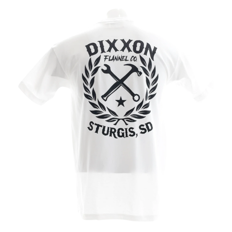 DIXXON DIXXON STURGIS BLACK SKETCHY CREST TEE WHITE