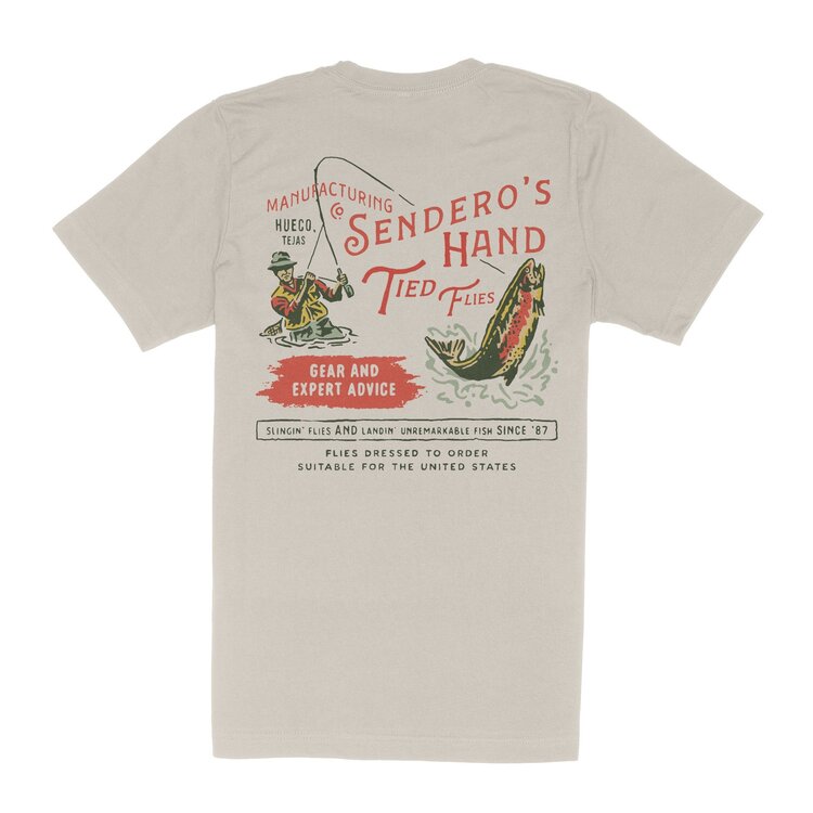 SENDERO SENDERO HAND TIED FLIES T-SHIRT GRAY