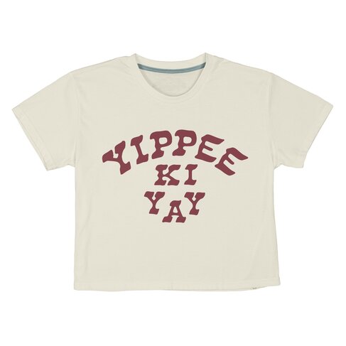 SENDERO SENDERO YIPPEE KI YAY WOMEN'S CROP TEE VINTAGE WHITE