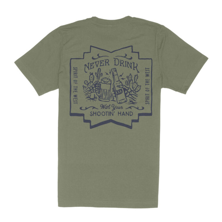 SENDERO SENDERO SHOOTIN' HAND SALUD T-SHIRT SAGE