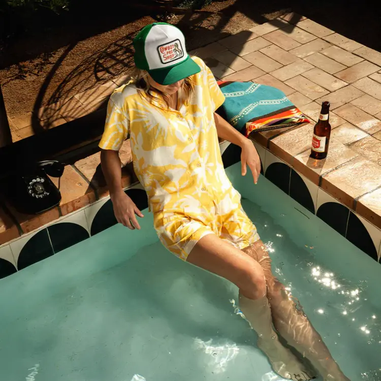 SENDERO SENDERO COWBOY PRO SHOP HAT WHITE/GREEN