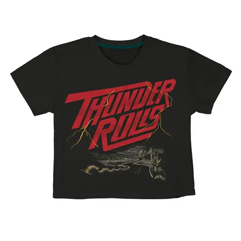 SENDERO SENDERO THUNDER ROLLS WOMEN'S CROP TEE VINTAGE BLACK