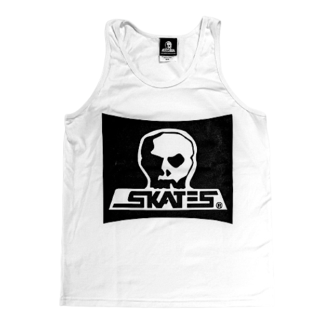 SKULL SKATES SKULL SKATES SKULL TANK SURF BOX WHITE BLACK