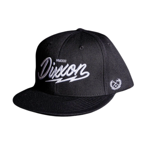 DIXXON DIXXON WHITE LIGHTING SCRIPT SNAPBACK BLACK