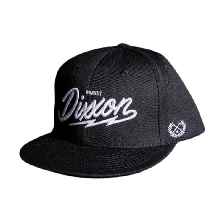 DIXXON DIXXON WHITE LIGHTING SCRIPT SNAPBACK BLACK