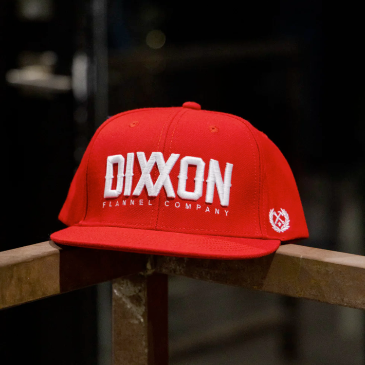 DIXXON DIXXON WHITE LOGOTYPE SNAPBACK RED